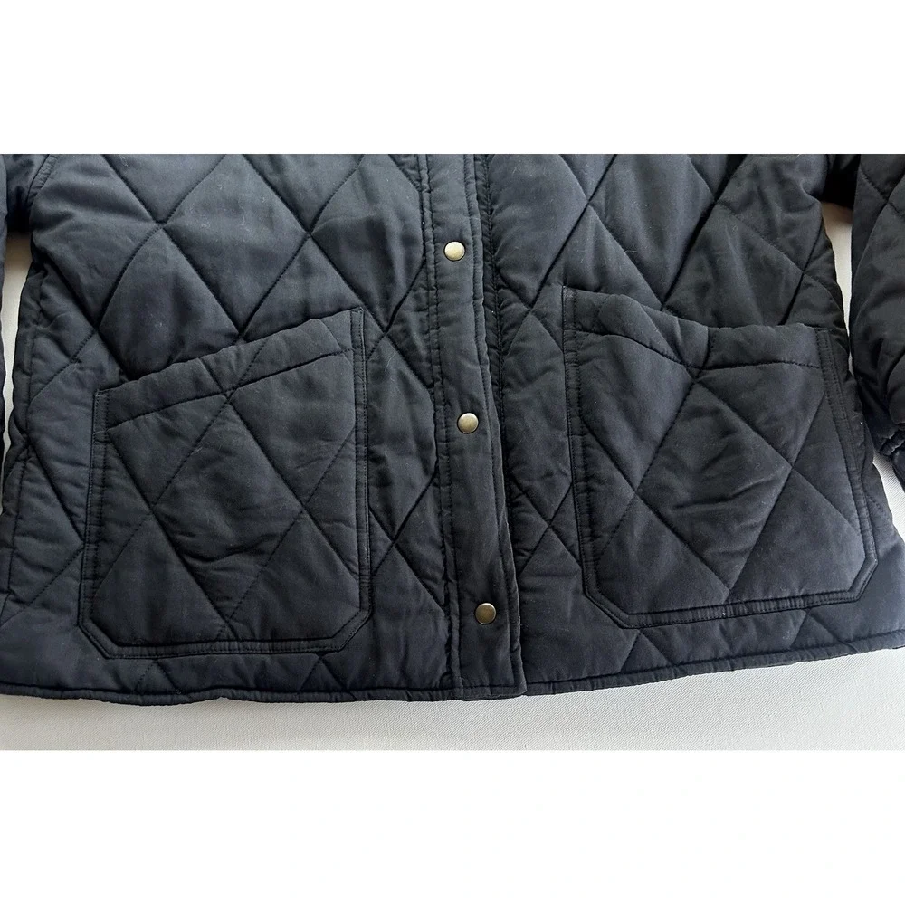 Social Standard by Sanctuary Women's Outdoors Snap Up Quilted Jacket Black L - Picture 7 of 9